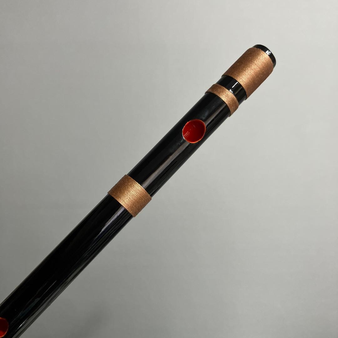 篠笛八本調子 C管　唄物　ドレミ調　天地糸巻 CMR8-216 西洋音階 黒塗