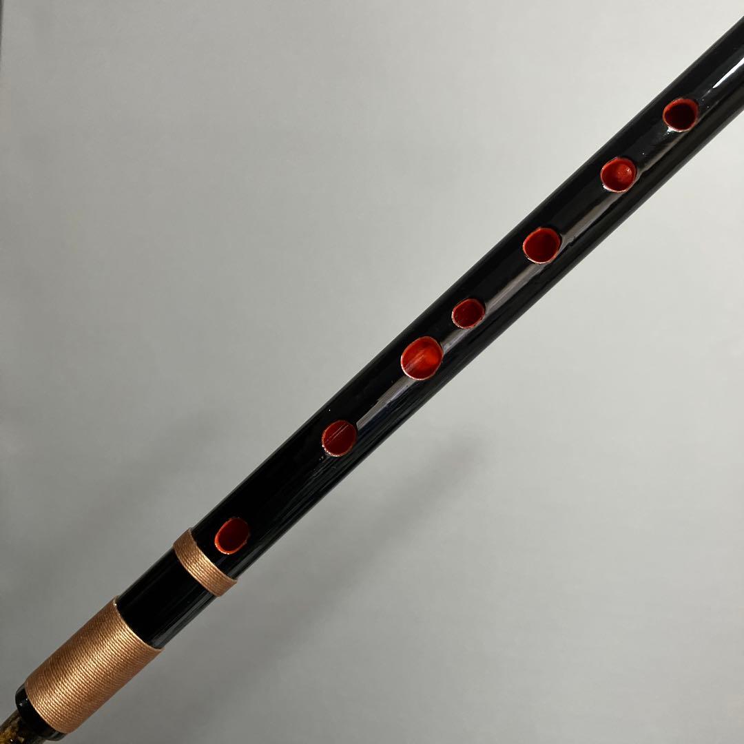 篠笛八本調子 C管　唄物　ドレミ調　天地糸巻 CMR8-216 西洋音階 黒塗