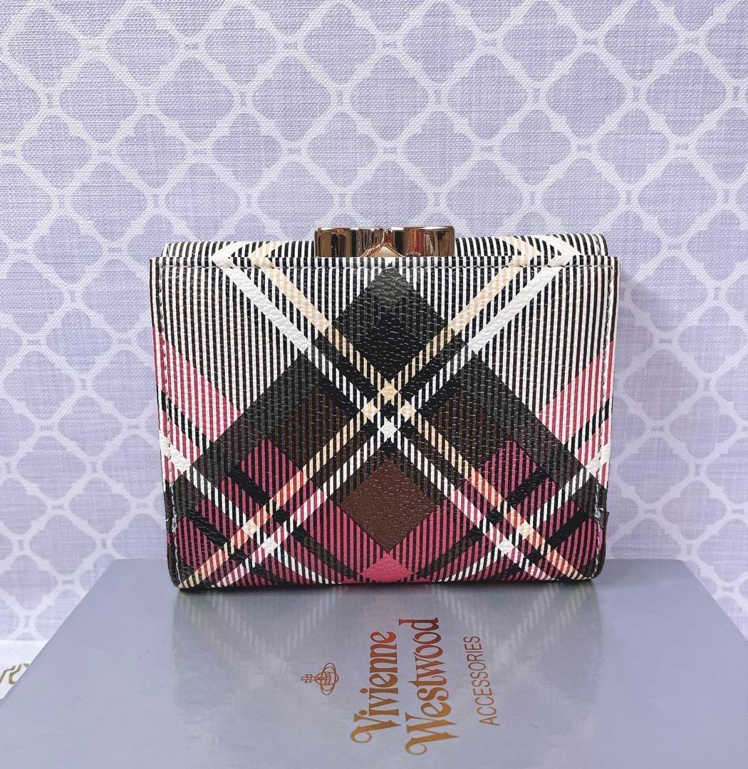 Vivienne Westwood 三つ折財布 チェックカラー 美品