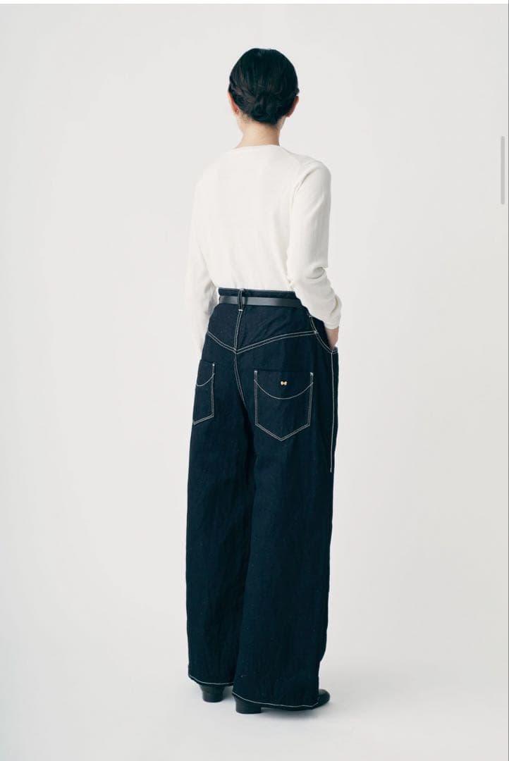 ミナペルホネン　always ワイドデニム　インディゴ　36 新品