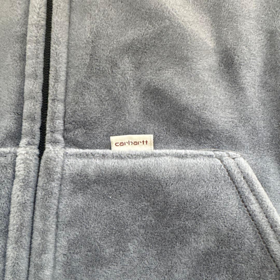 【希少】Carhartt USA製 ベロアフルジップパーカー ネイビー 80s