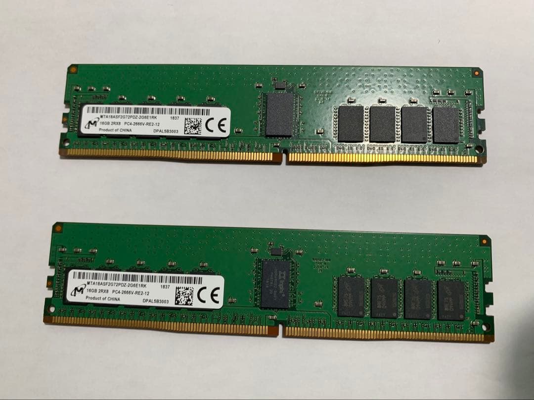 16GBx2、計：32GB DDR4メモリー