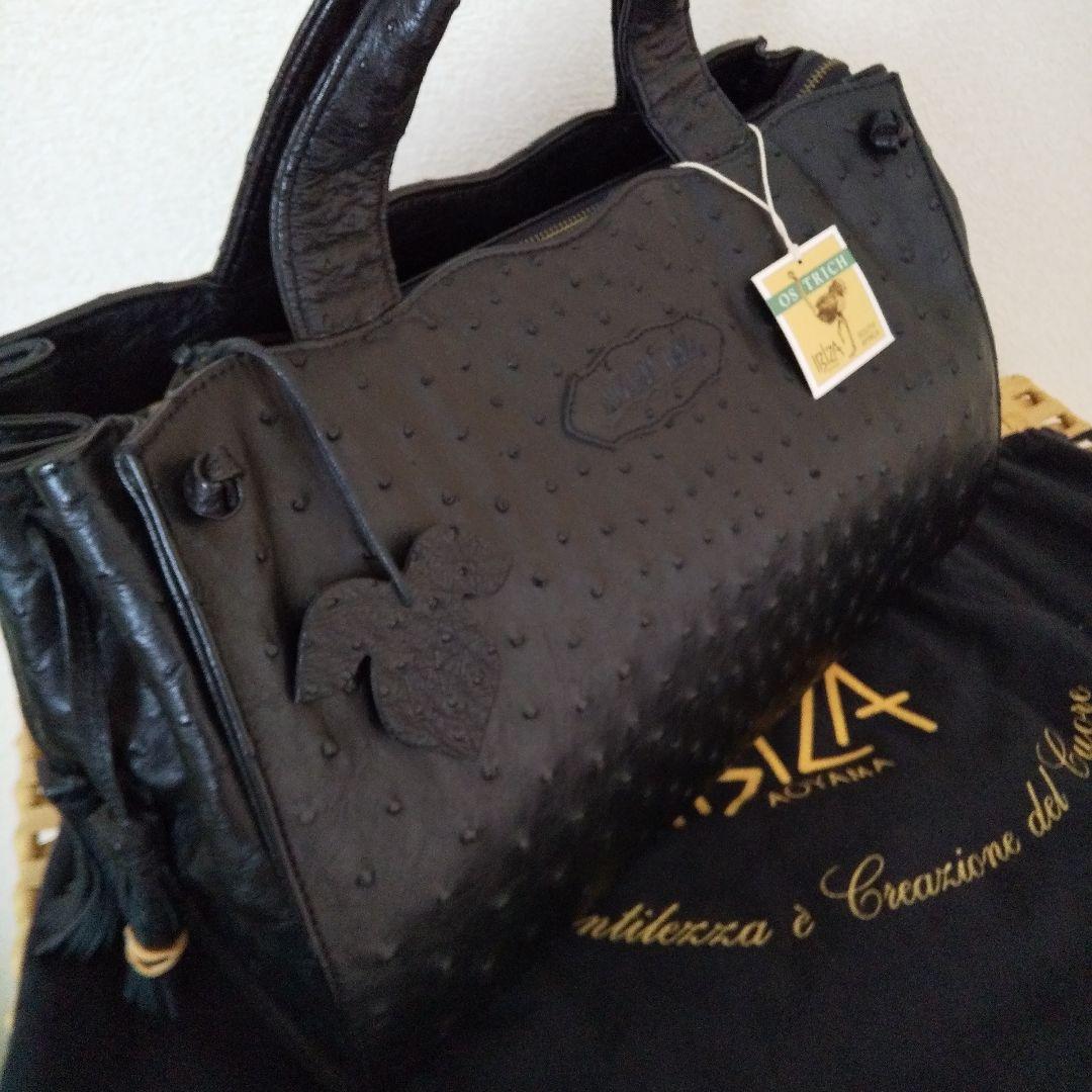 ☆大幅値下げ☆新品☆イビザ ボストンバッグ オーストリッチ ハンドバッグ