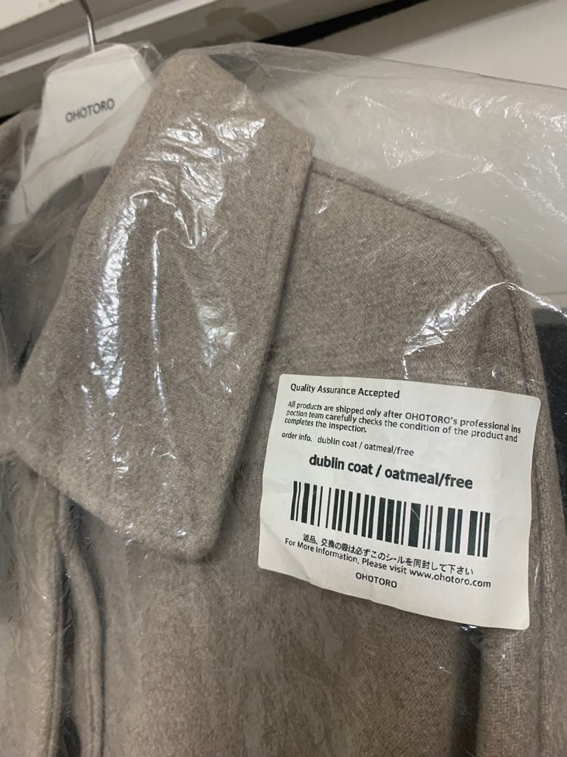 【OHOTORO】Dublin coatコート　オートミール　美品　ハンガー付き