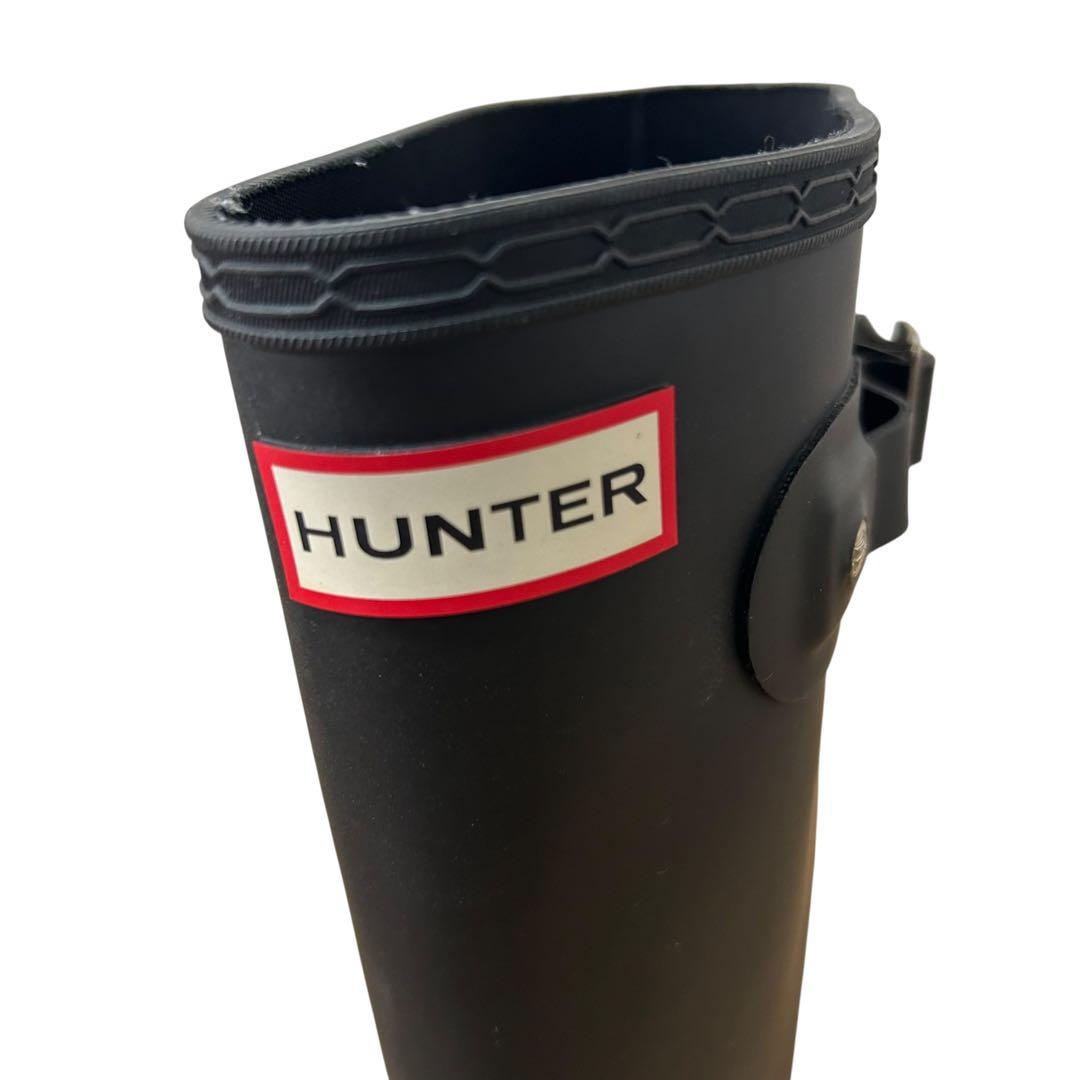 『HUNTER』ハンター　レインブーツ　22.5cm　ロング丈　長靴　防水　黒