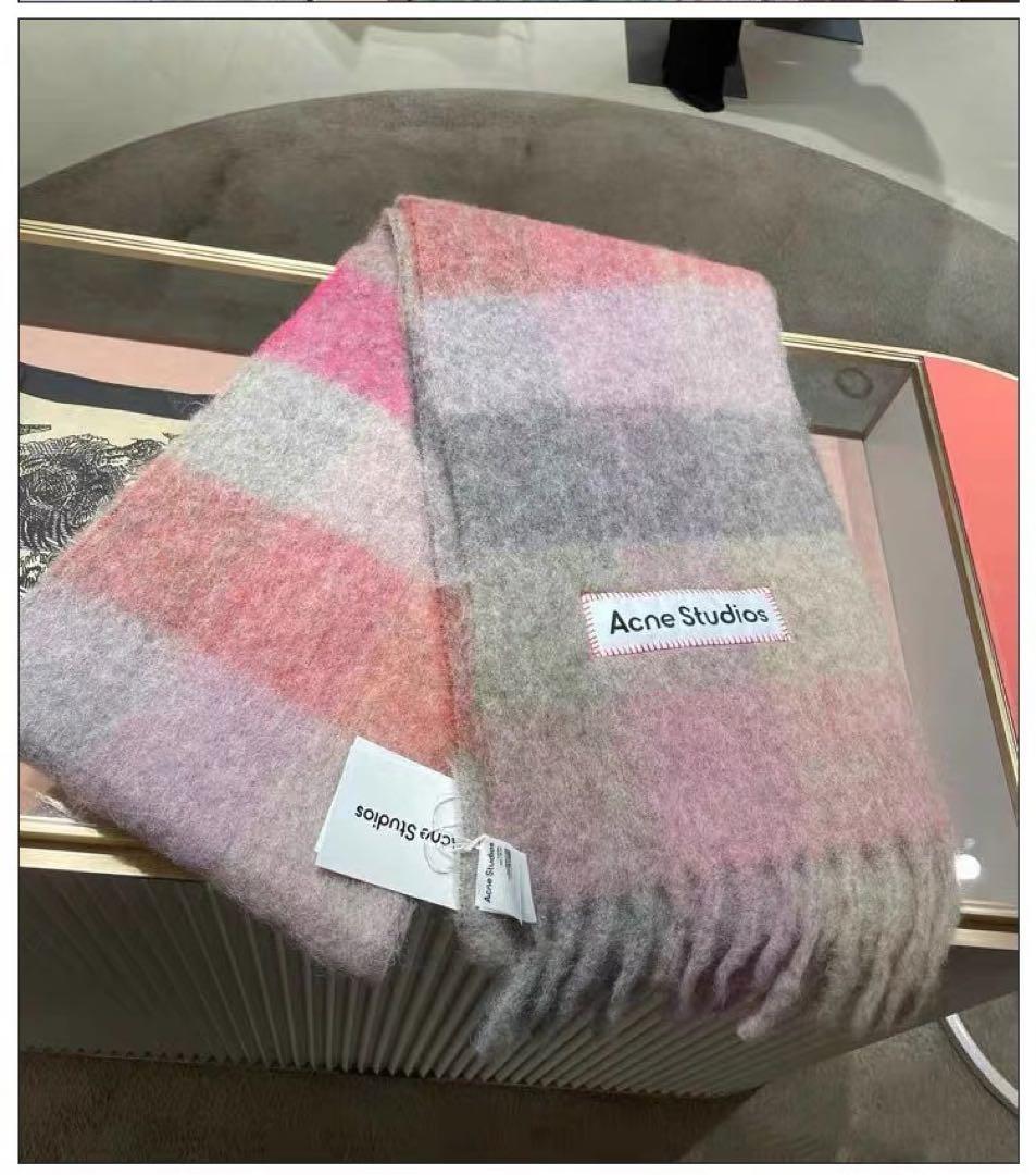 s*i様 新品未使用　Acne Studios モヘアチェックスカーフ　マフラー