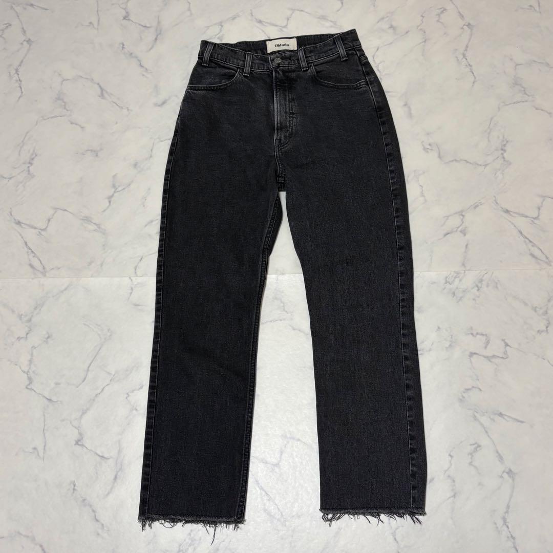 37345 美品 オブラダ ハイウエストカットオフ ストレッチ ブラック