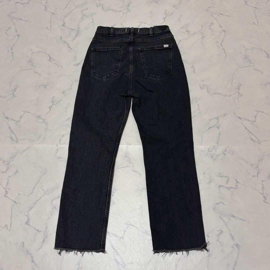 37345 美品 オブラダ ハイウエストカットオフ ストレッチ ブラック