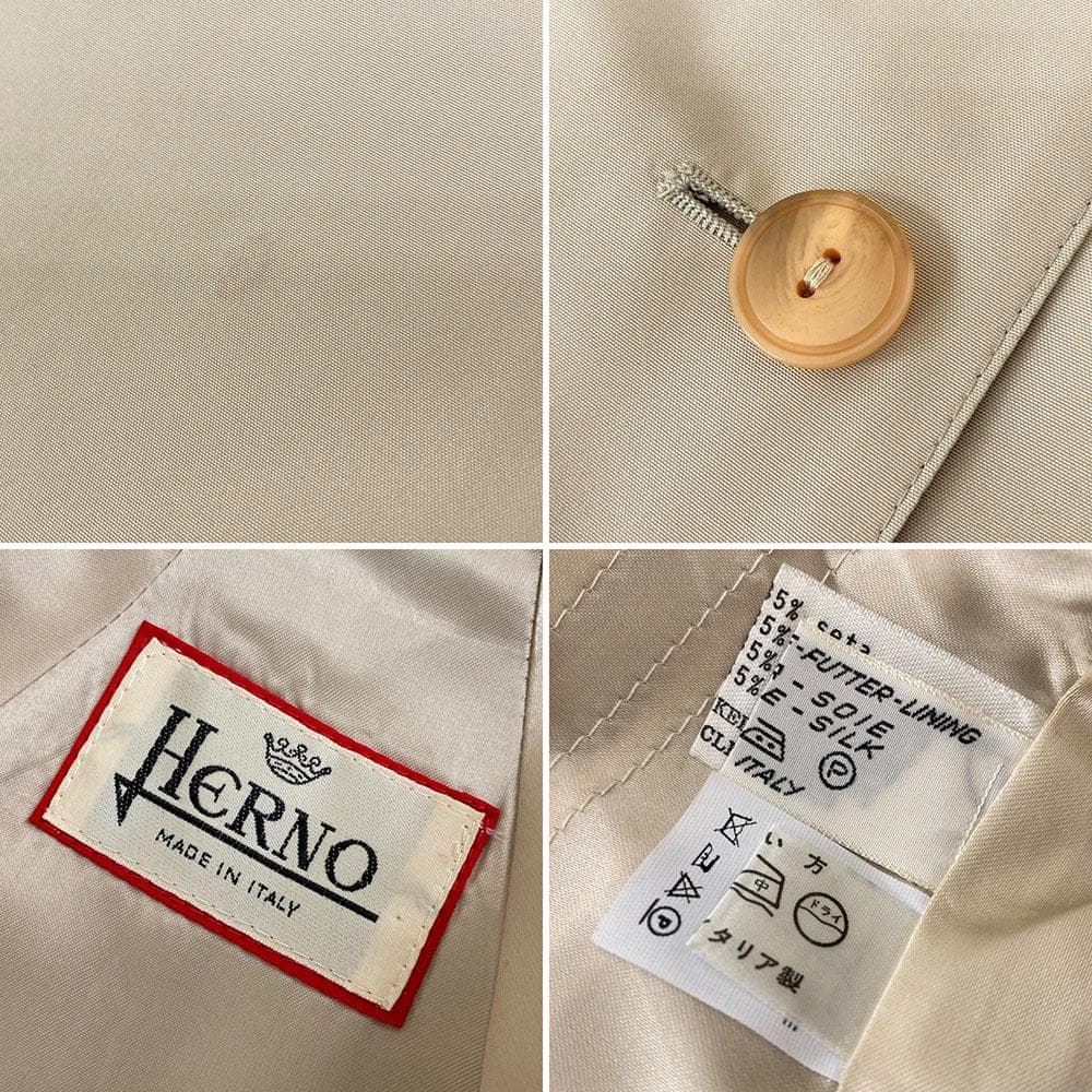 【希少】 美品 ヴィンテージ HERNO ヘルノ ステンカラーコート シルク