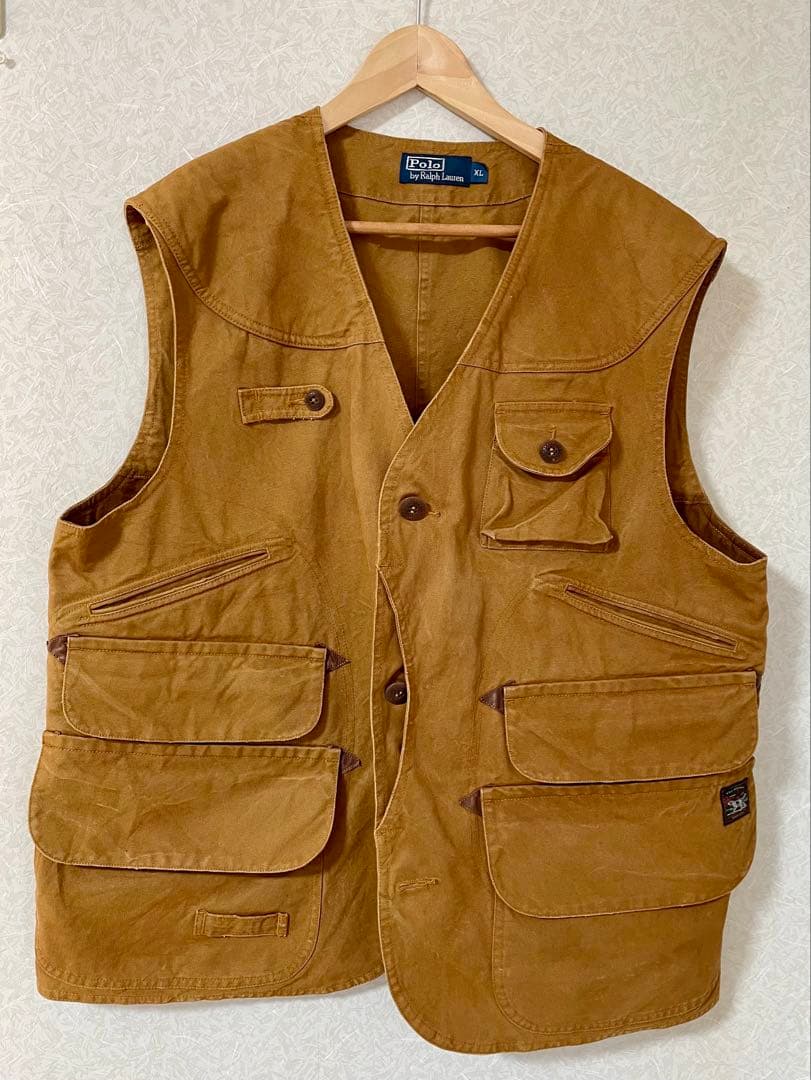 POLO ralph lauren ベスト　ハンティング　ダック生地　キャメル