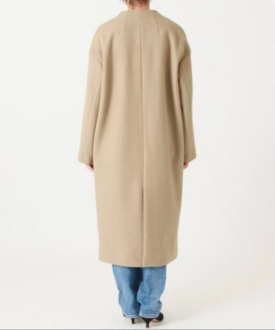 美品　IENA MANTECO ノーカラー ロングコート ベージュ