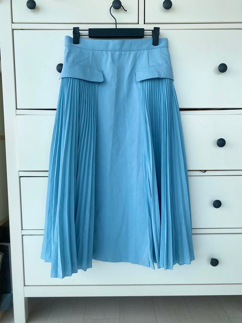 極美品 RED VALENTINO 上質スカイブルー プリーツスカート 40