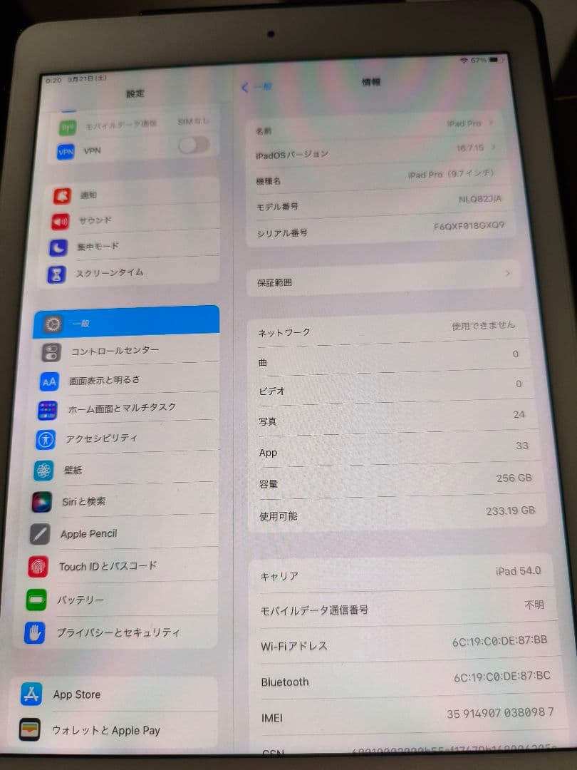 iPad Pro 9.7インチ256GB SIMフリー+Apple Pencil