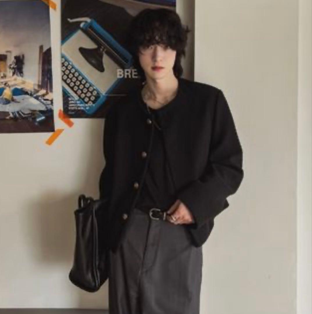 【2plan】Folding tweed jacket