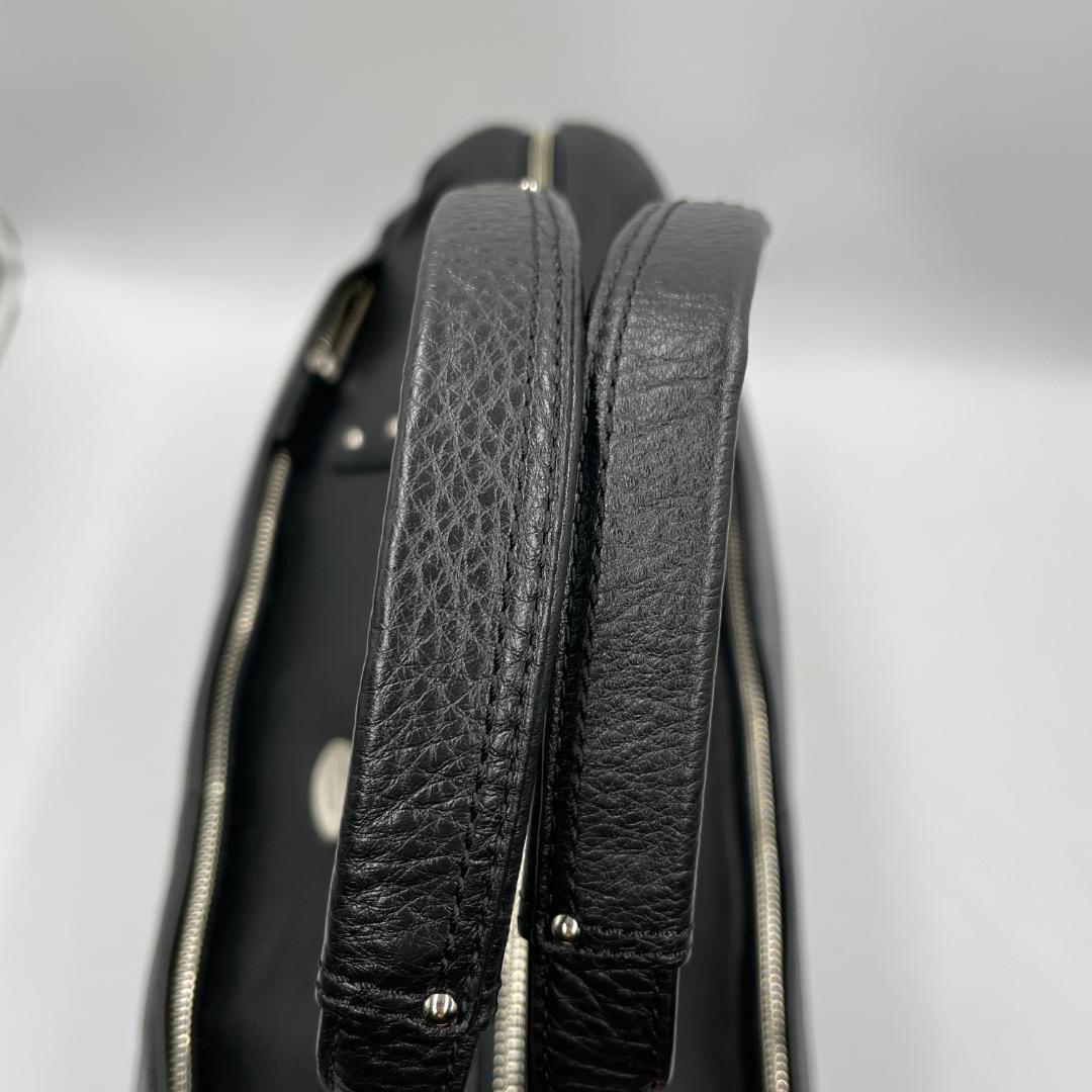 良品 COACH ボストンバッグ レザー ブラック 大容量 肩掛け