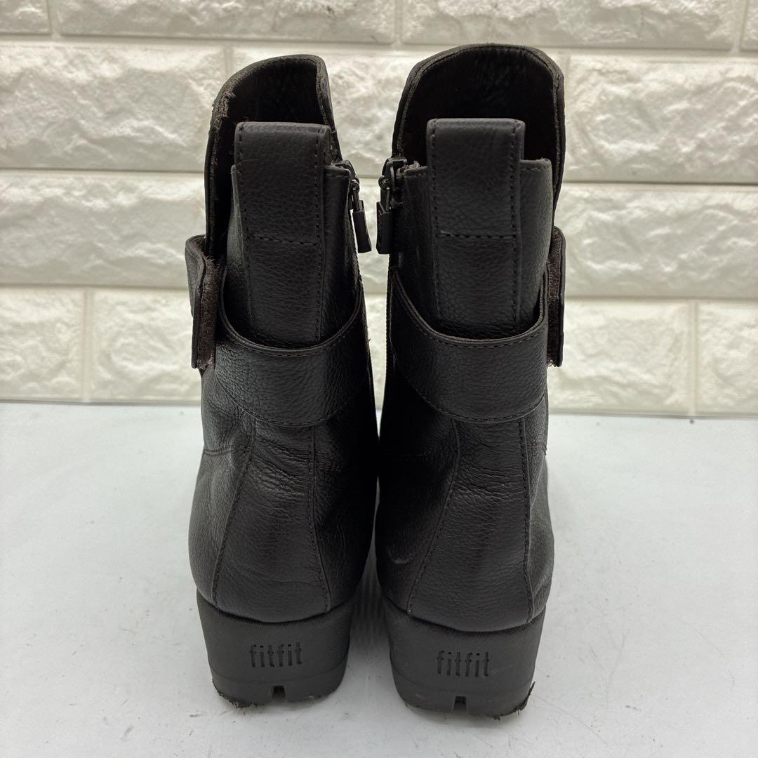 【良品】fitfit フィットフィット サイドジップ ベルト 22.5 ブラウン