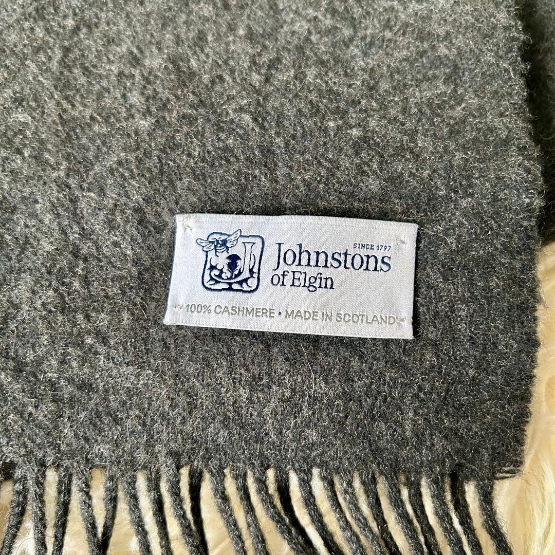 Johnstons ジョンストン カシミヤ ストール マフラー 美品 ブラック系