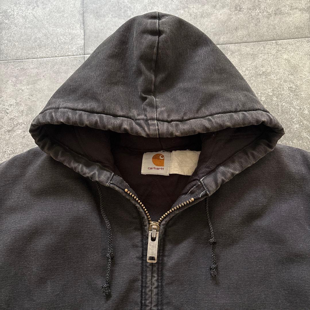 carhartt アクティブジャケット　ブラック　usa製 フェード　墨黒　希少