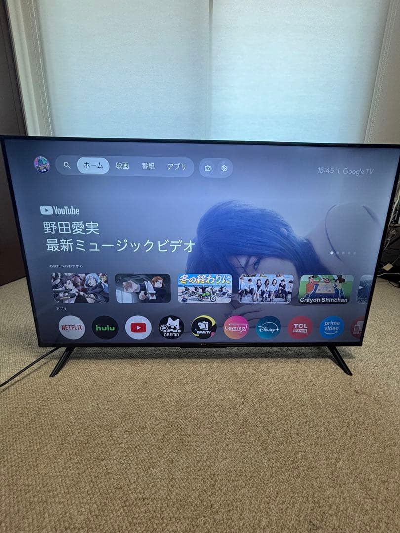【美品】TCL 43インチ 4Kダブルチューナ液晶テレビ