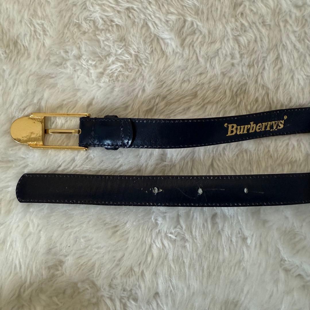 未使用　90s ヴィンテージ BURBERRY ボックスプリーツスカート　紺