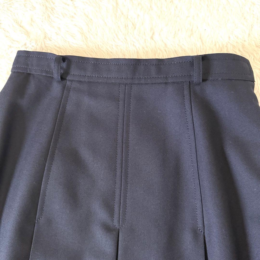 未使用　90s ヴィンテージ BURBERRY ボックスプリーツスカート　紺