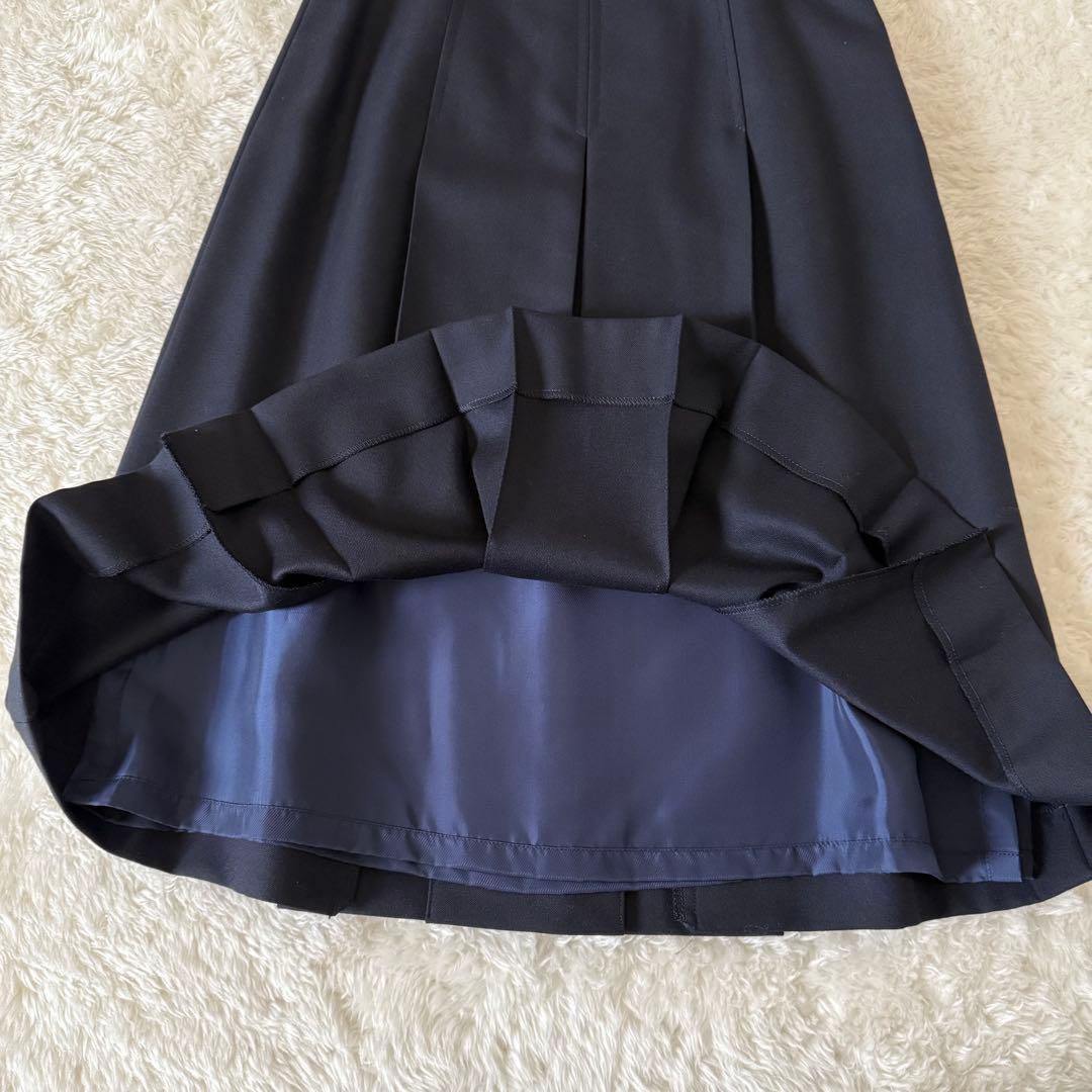 未使用　90s ヴィンテージ BURBERRY ボックスプリーツスカート　紺