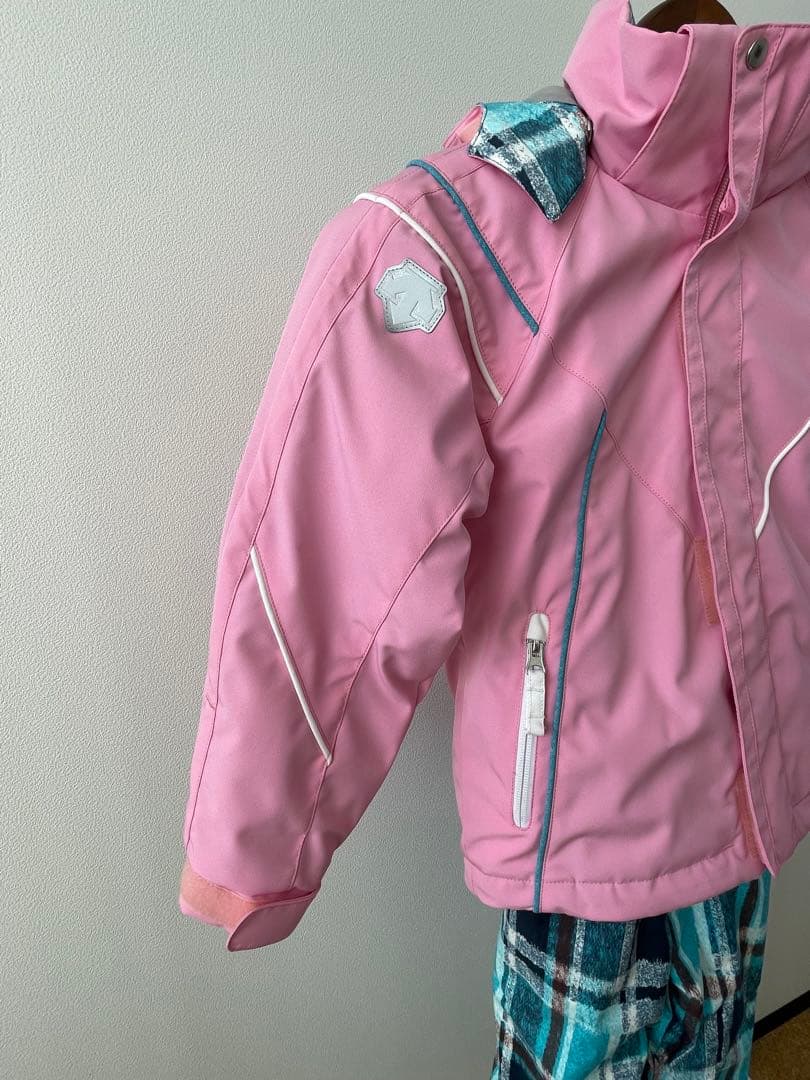 DESCENTE デサント　キッズスノースーツ　ピンク×ブルーチェック　130