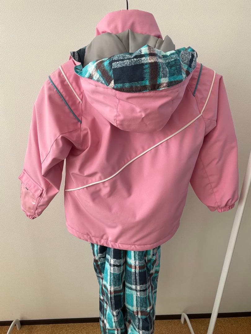 DESCENTE デサント　キッズスノースーツ　ピンク×ブルーチェック　130