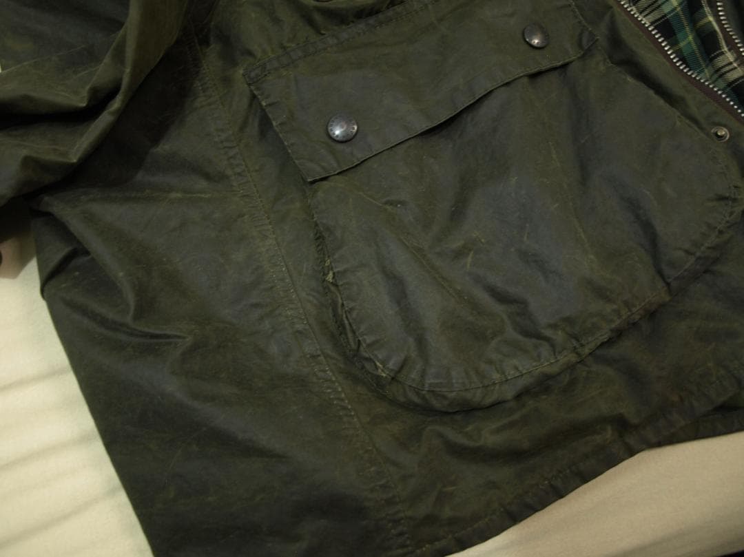Barbour Border バブアー ボーダー リメイク フード付き 34