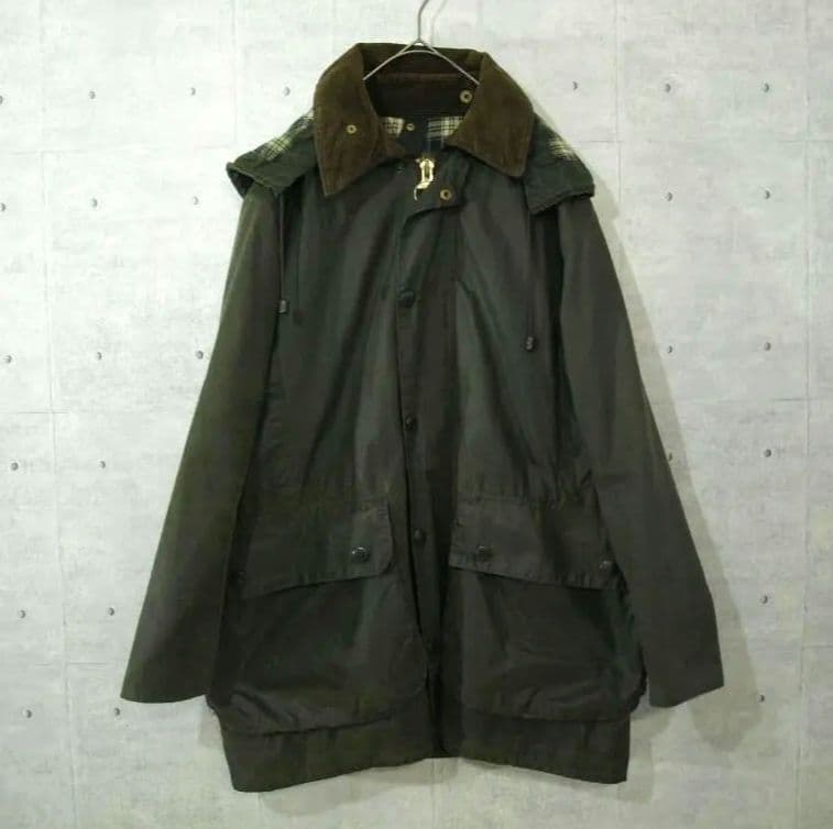Barbour Border バブアー ボーダー リメイク フード付き 34