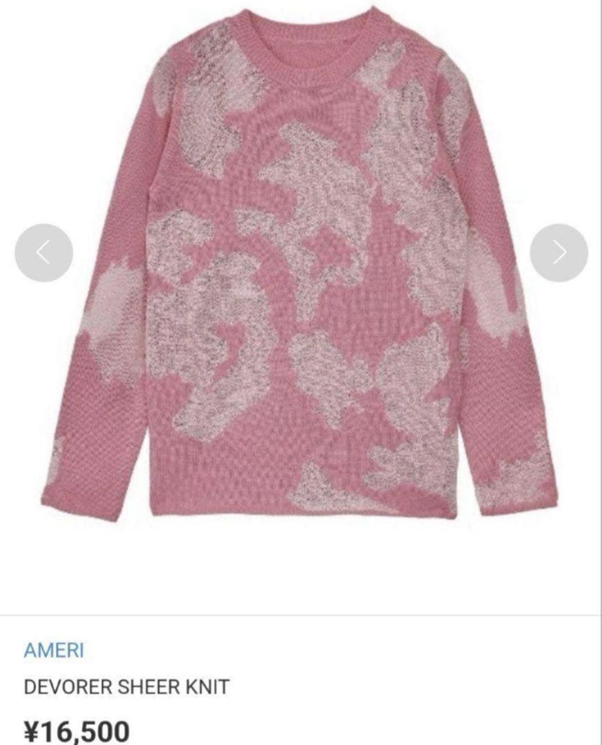 美品　Ameri　DEVORER SHEER KNIT トップス