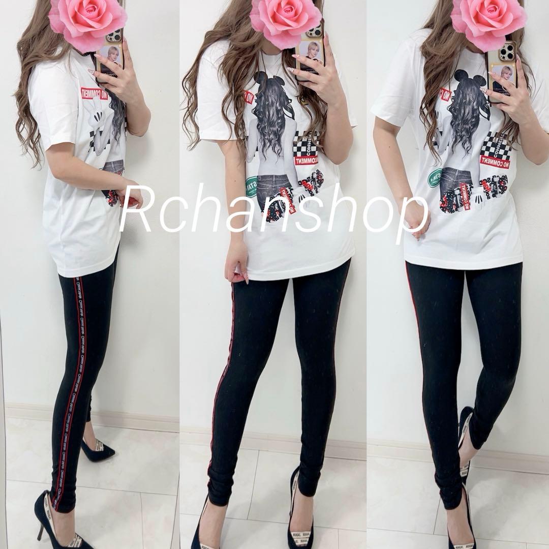 ♡コーデセット♡ノーコメントパリ　プリントTシャツ　韓国ファッション　レギンス