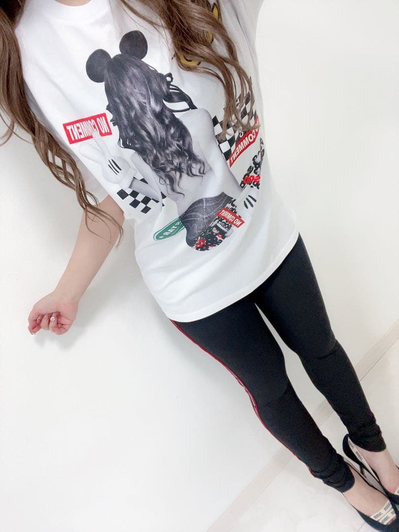 ♡コーデセット♡ノーコメントパリ　プリントTシャツ　韓国ファッション　レギンス