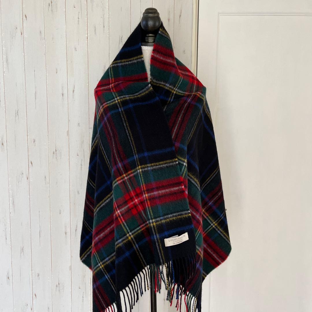 美品LOCHCARRON ブラックスチュワート 大判ストール英国製