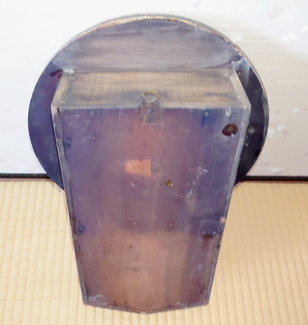 〈完動美品〉高野時計Flag印　刷毛目塗り　小型頭丸型ゼンマイ振り子時計