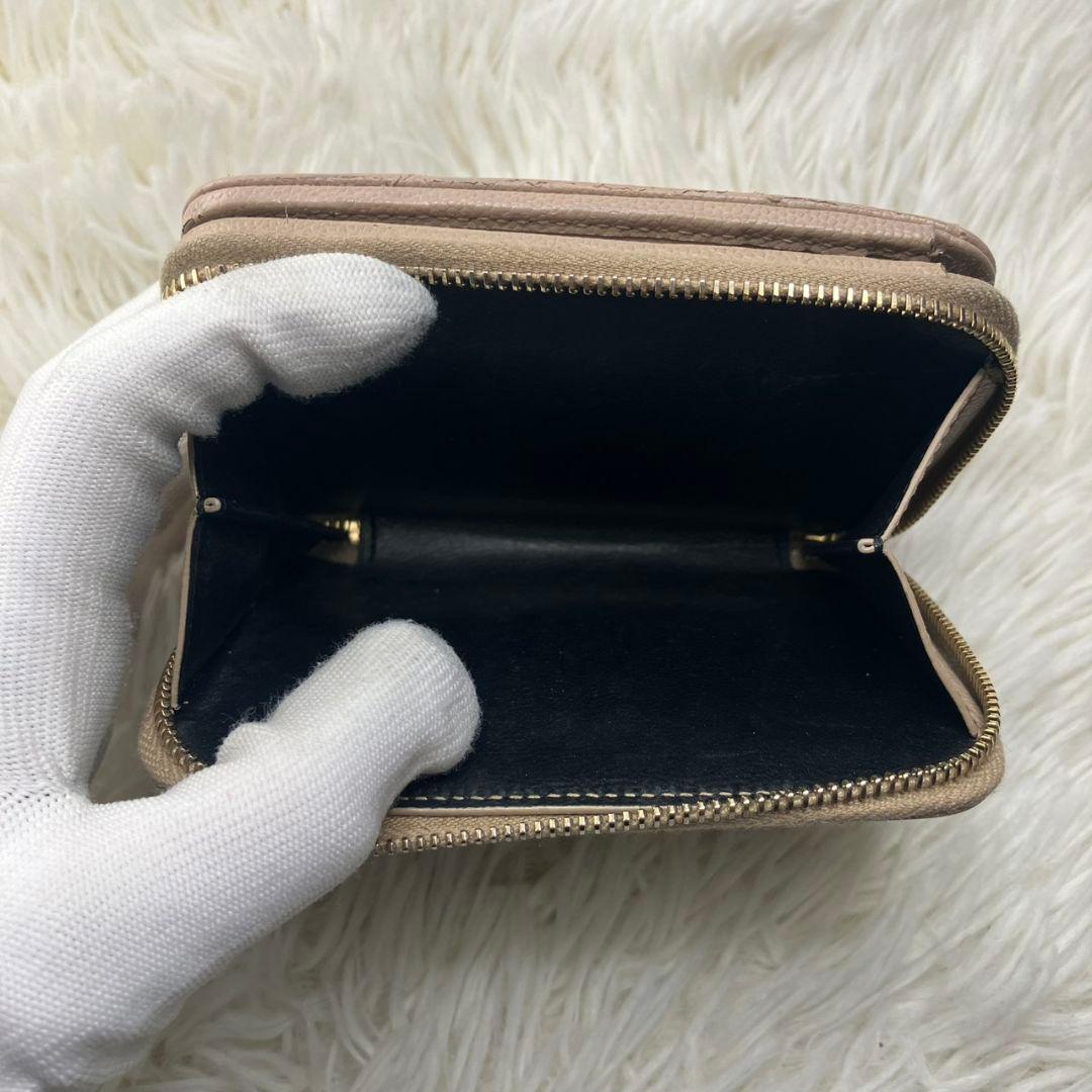 美品✨イヴサンローラン YSL 財布 コンパクト ベージュ レディース