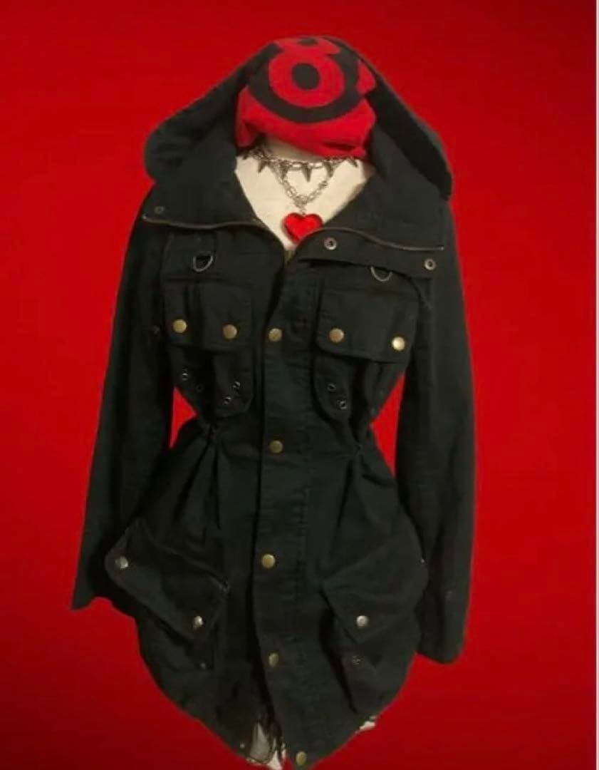 y2k黒モッズミニワンピ00s平成ギャルフェアリーグランジロックミリタリー古着屋