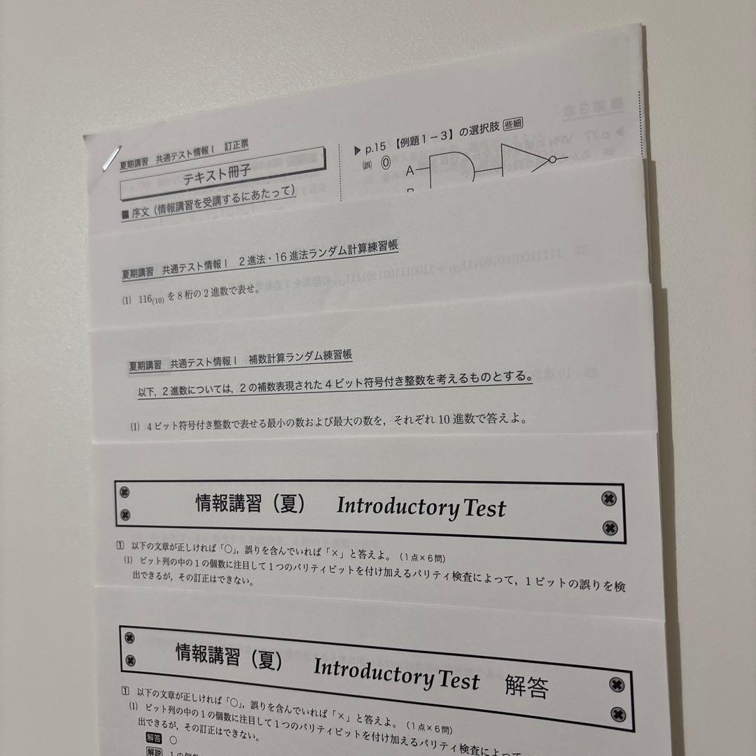 【鉄緑会】共通テスト情報I 夏期講習 鉄緑会情報科 未使用プリント付き 即日発送