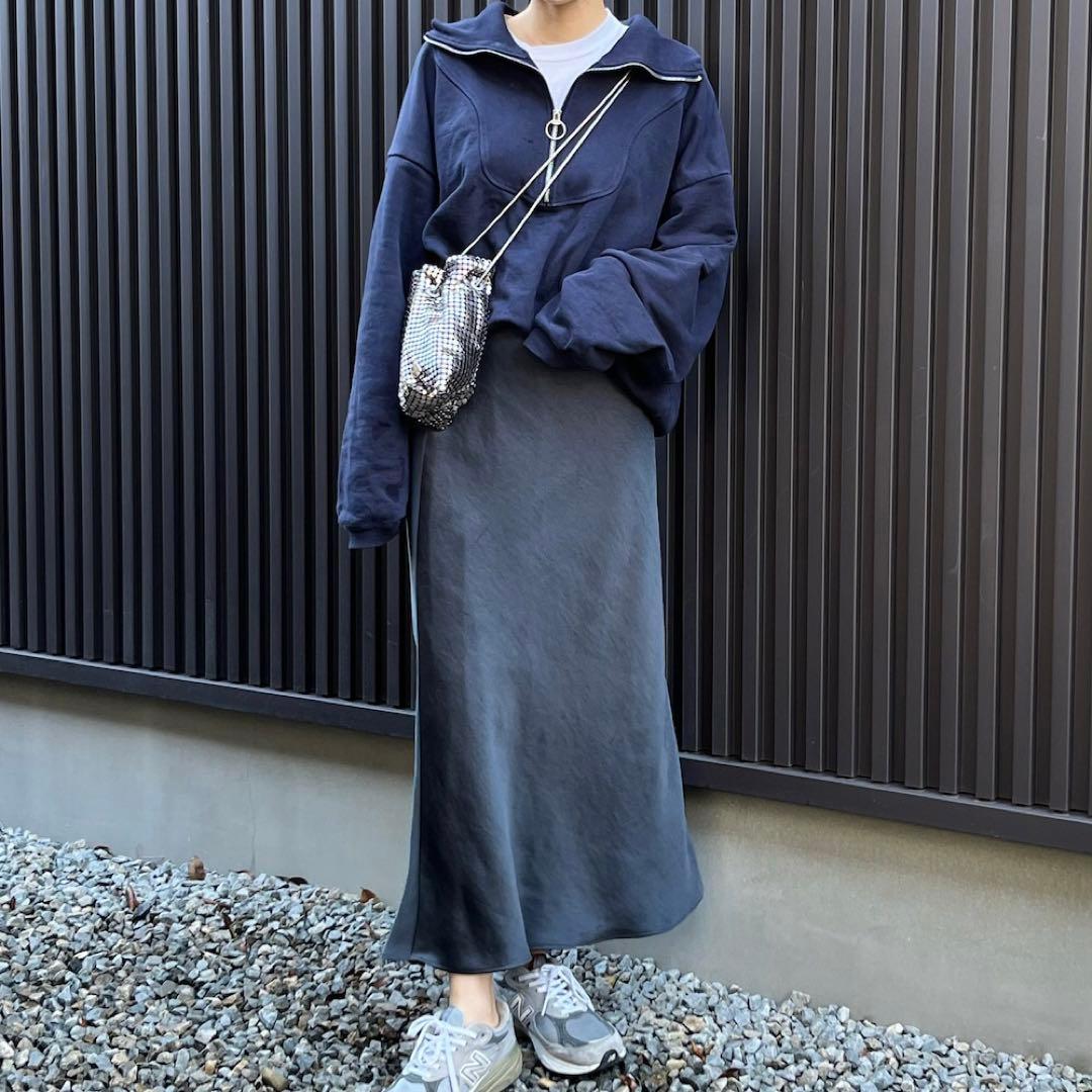 【新品】BEAUTY&YOUTH マーメイドスカート サテン M ダークグレー