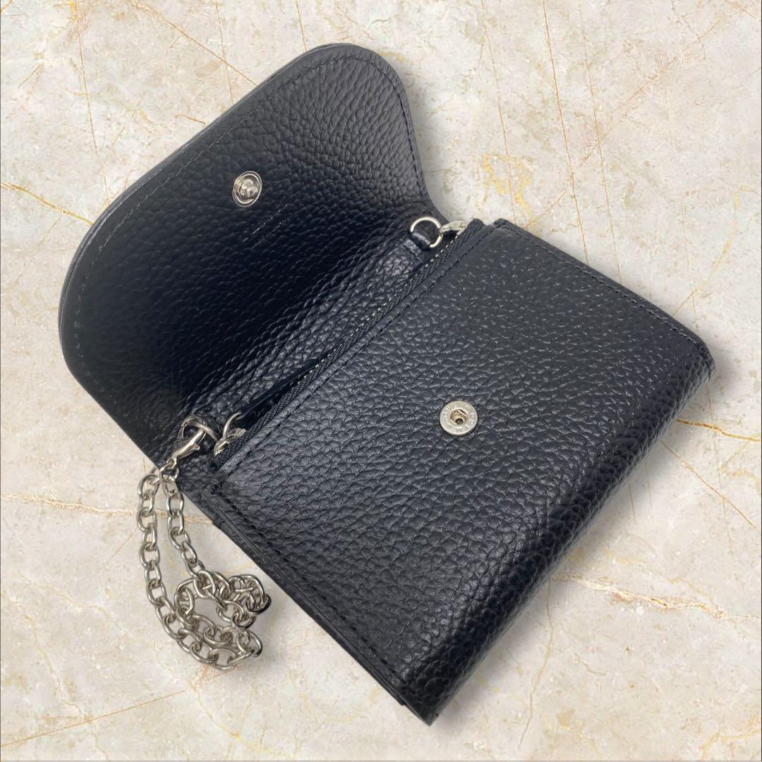 russet ラシット チェーンミニウォレット ブラック 財布 チェーン 黒