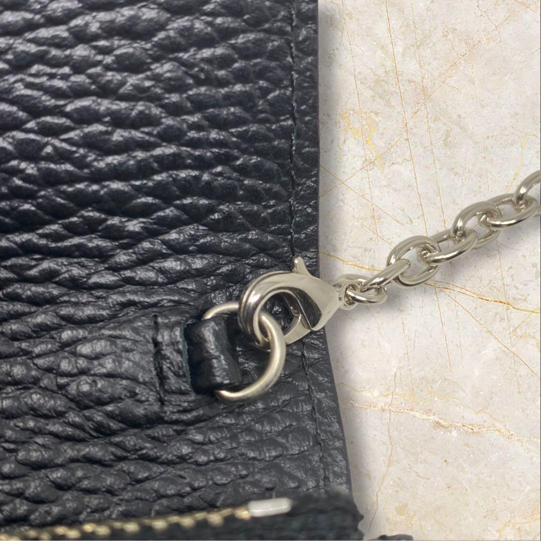 russet ラシット チェーンミニウォレット ブラック 財布 チェーン 黒