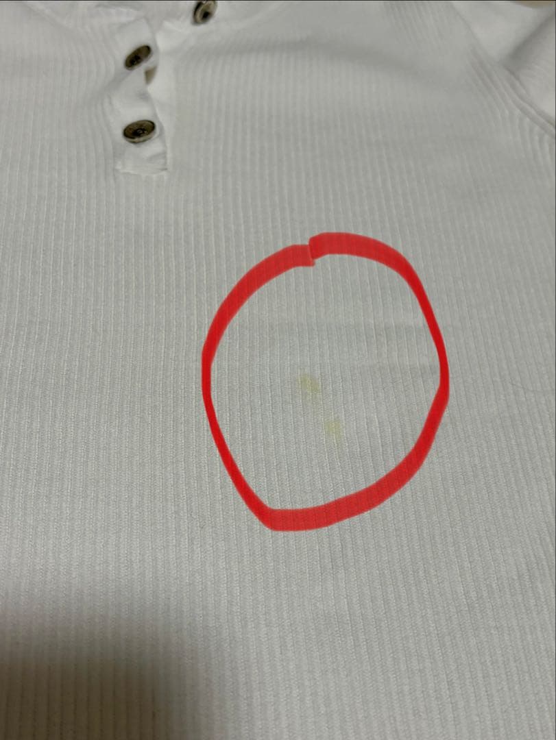 CHANEL ホワイトリブ編み半袖Tシャツ S
