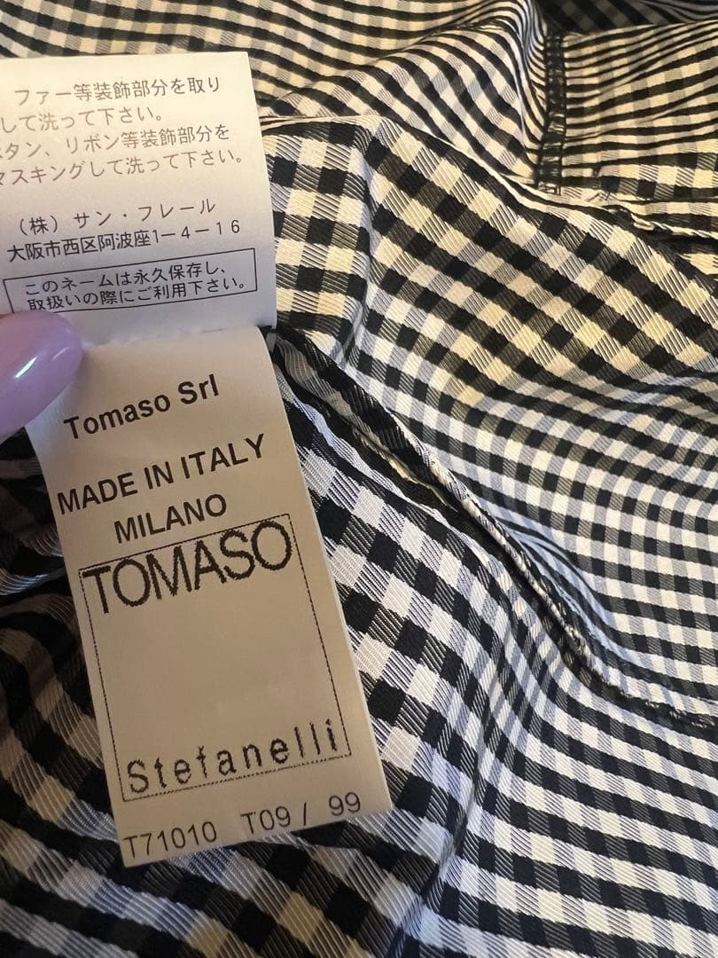 TOMASO Stefanelliシルク100％ギンガムチェックコート イタリア