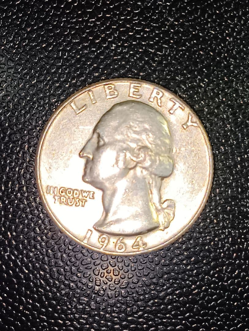 1957年、1958年、1964年 アメリカ合衆国25セント銀貨４枚