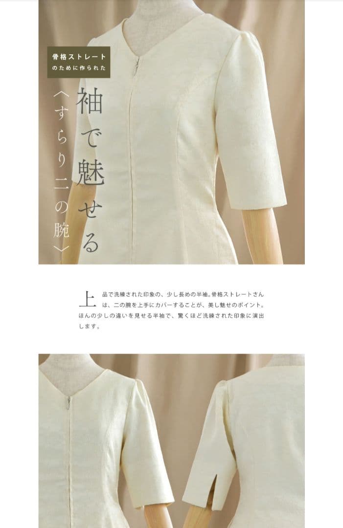 未使用 定価14,990円 骨格ストレート 半袖 白 ワンピース 前開き