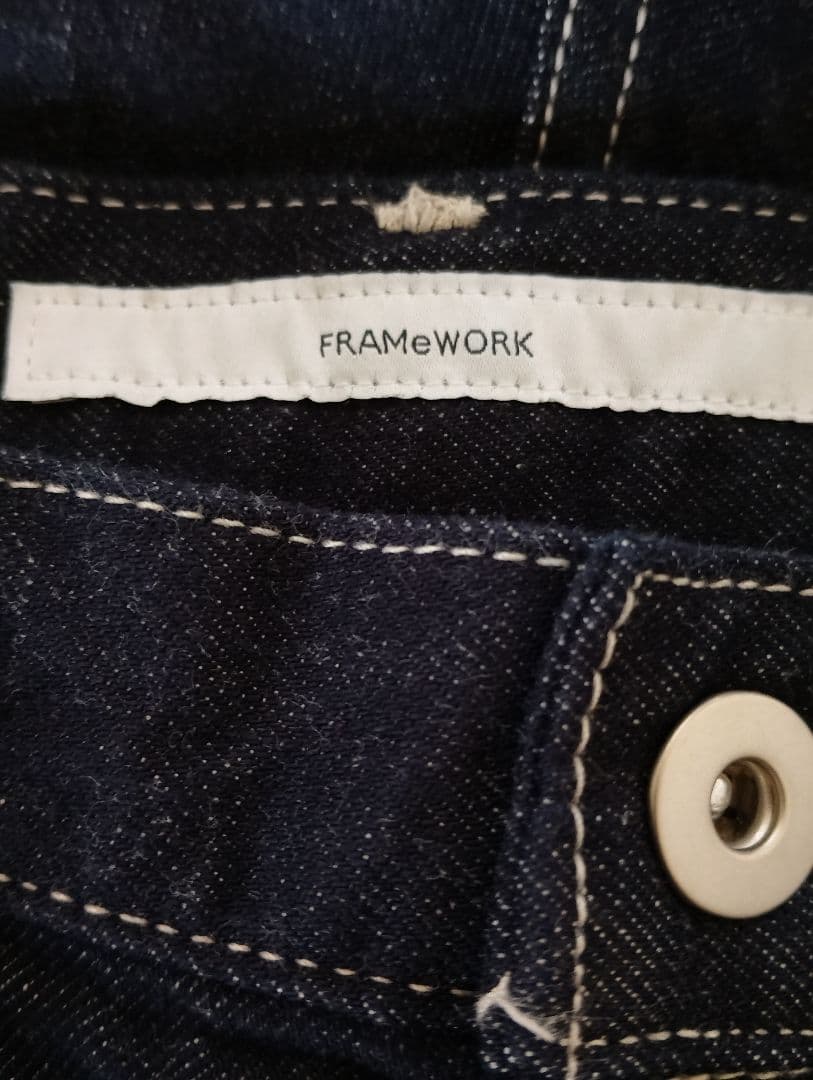 【FRAMeWORK】 ルーズストレートデニムパンツ 38