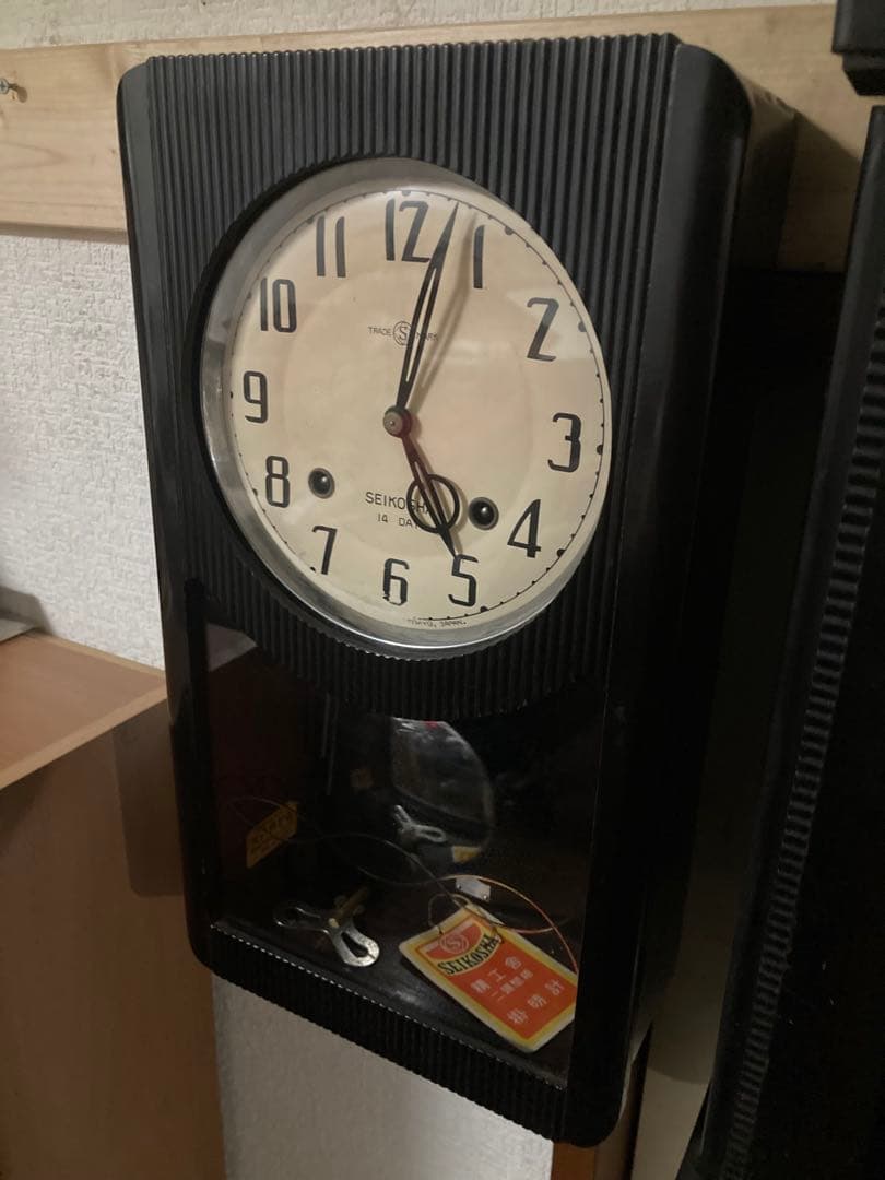 SEIKOSHA 14日巻アンティーク柱時計 稼働中
