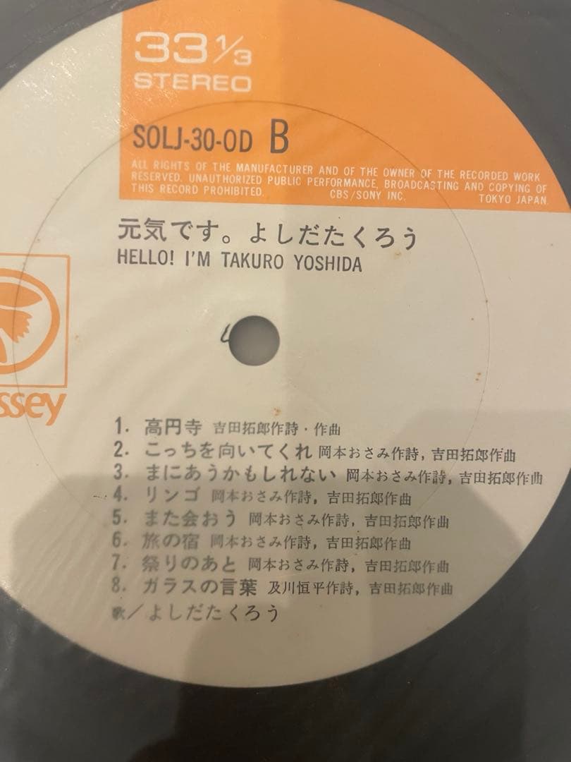 吉田拓郎　元気です。　レコード