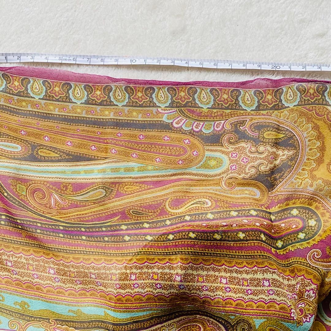 【良品】ETRO エトロ シルク スカーフ ショール ペイズリー柄 イタリア製