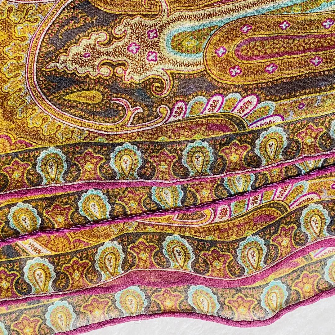 【良品】ETRO エトロ シルク スカーフ ショール ペイズリー柄 イタリア製